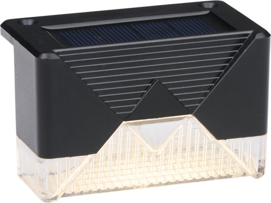 Grundig Solar Garden Lights 4 Pieces - Lampe solaire pour l'éclairage des terrasses et des clôtures - Lumière d'ambiance blanc chaud - Eclairage de jardin avec matériel de montage - 6-8 heures d'autonomie - Noir