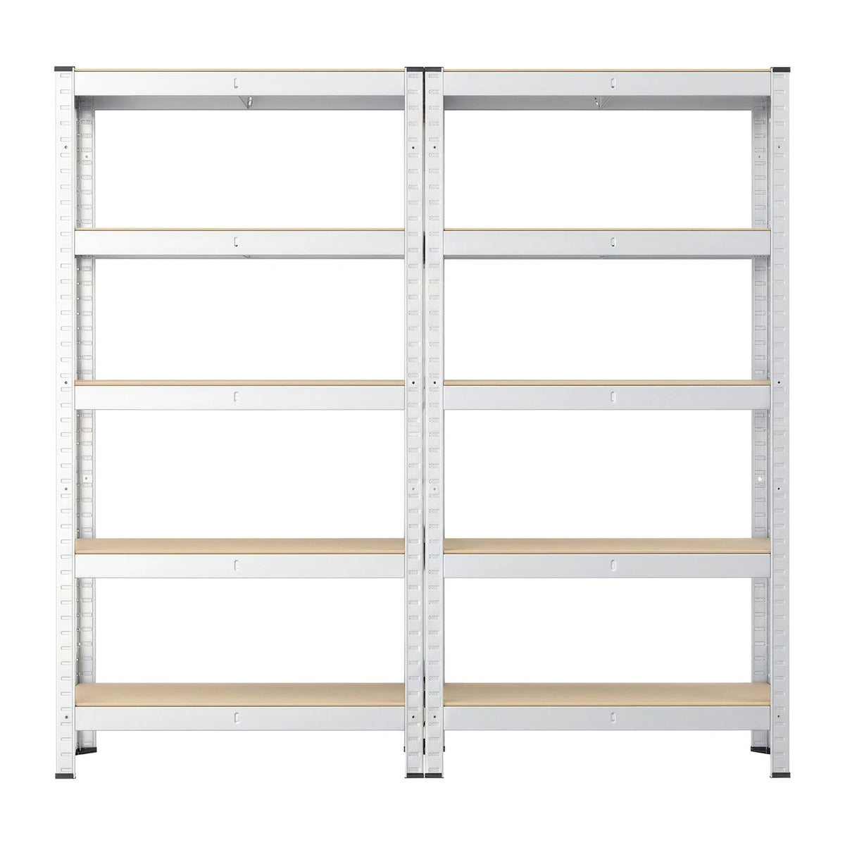Ensemble de 2 étagères de rangement Joyfurnos - Argent - 5 tablettes par étagère - 650 kg par étagère - Montage sans vis - 75 x 30 x 150 cm
