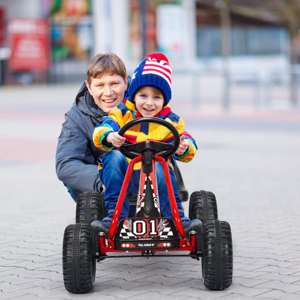 Gokart Go Cart avec frein à main Troll car 30kg véhicule à pédales véhicule à pédales 3-6 ans rouge