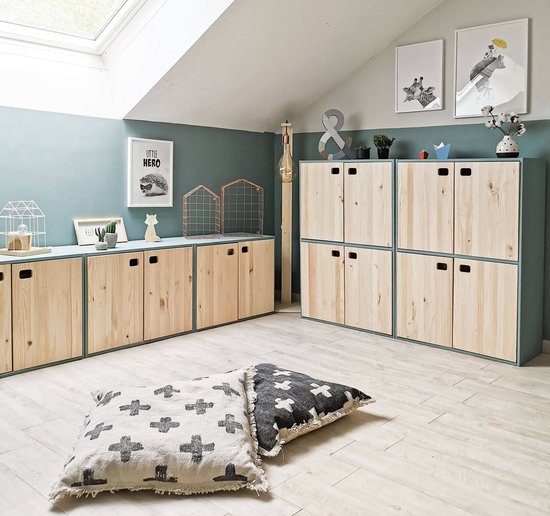 Astigarraga Armoire murale avec portes - Pin PEFC - 71 x 53 cm - Buffet - Meuble TV - Meuble TV