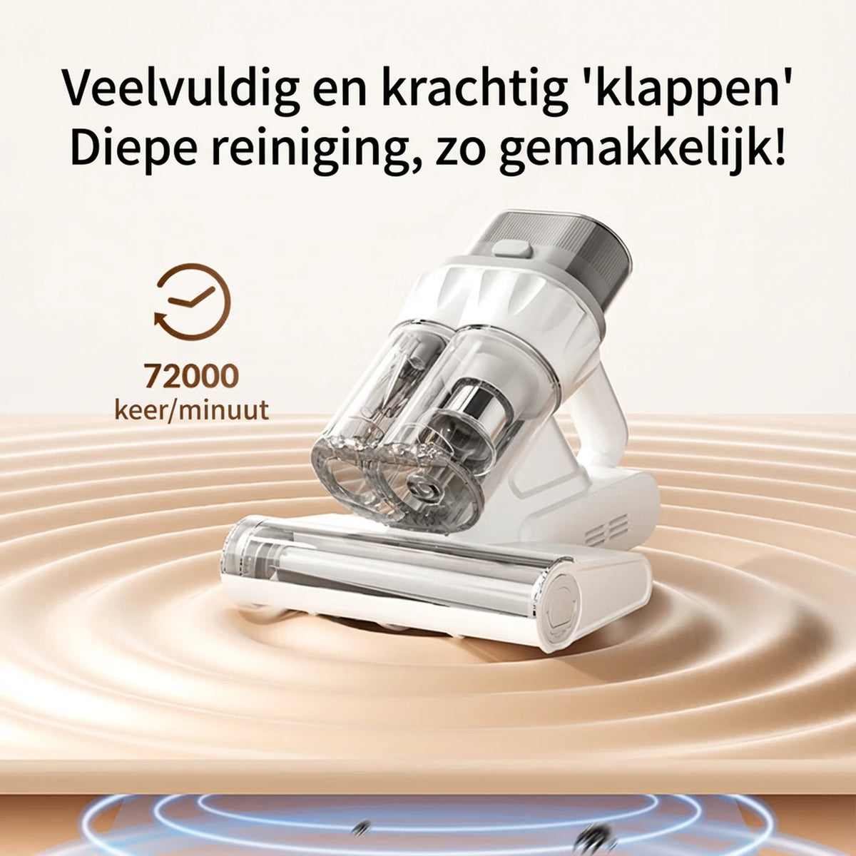 Aspirateur pour matelas Ochama avec lumière UV-C et air chaud - Puissance d'aspiration de 12 kPa - 300 W - 24 x 23,5 cm - Blanc