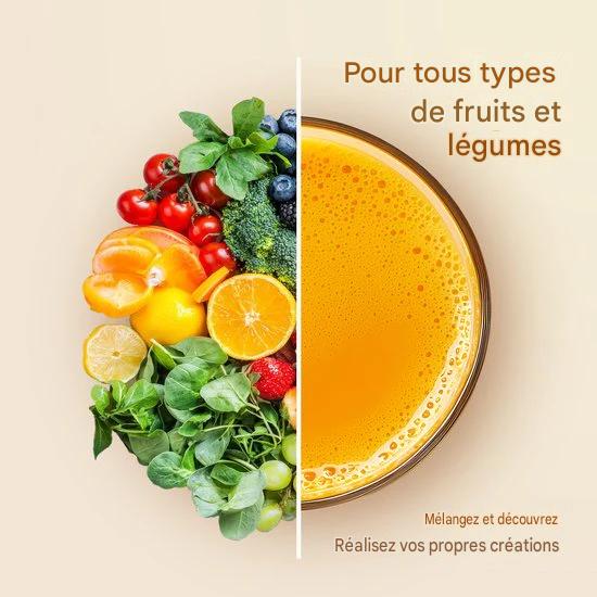 KitchenBrothers Extracteur de jus - Compact - Presse-agrumes - Presse-légumes et fruits - 45 mm - 500 ml - Noir