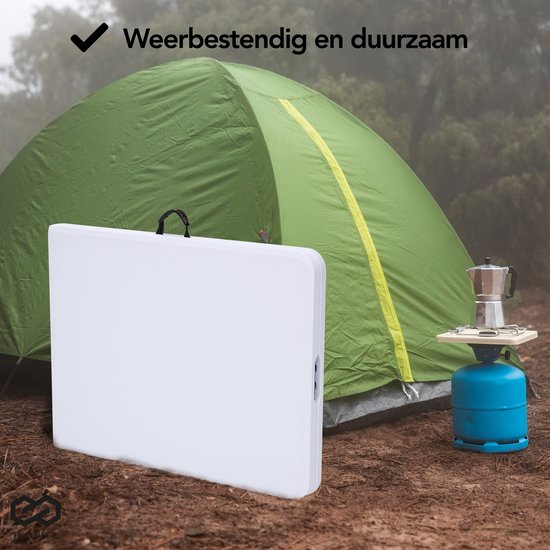 Infinity Goods Table pliante - Table pliante - 180 x 70 x 74 cm - Table de camping - Table de jardin - Portable - Blanc