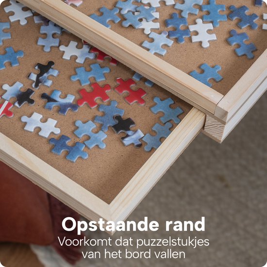 Plateau de puzzle pour 1 000 pièces avec 6 tiroirs – Tapis de puzzle avec système de rangement – Plateau de puzzle en bois – Table de puzzle avec plaque de protection – BREND BR-2216
