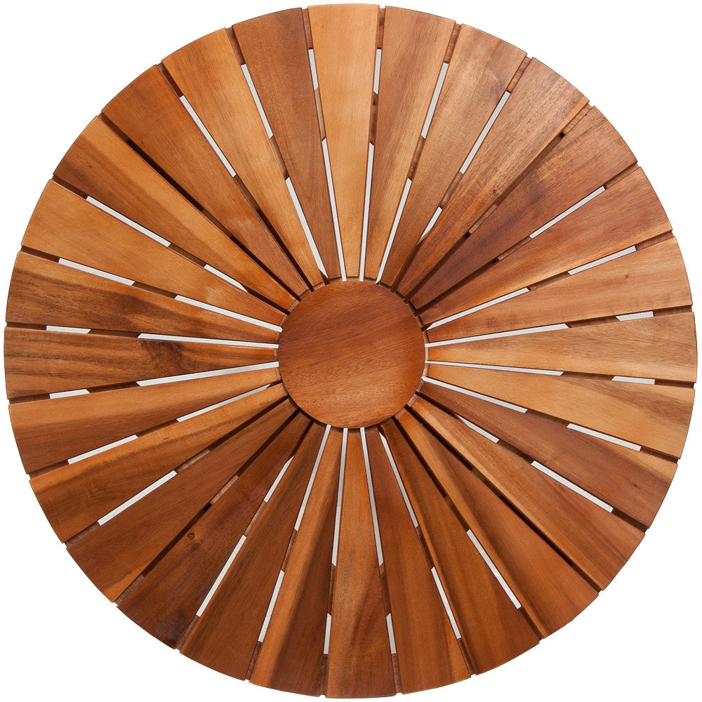 Table d'appoint Casaria Bois d'acacia rond 4 pieds - Marron