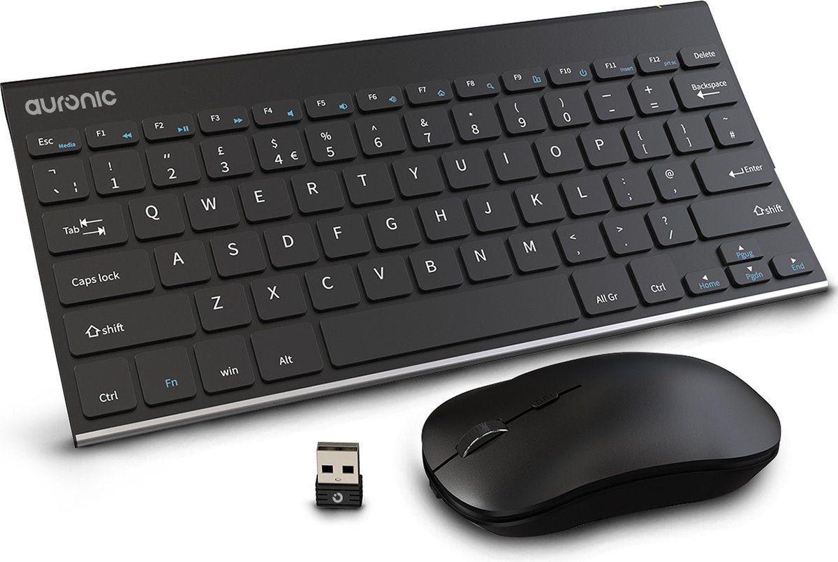 Clavier et souris sans fil Auronic - QWERTY - Noir