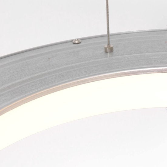 Suspension Ringlede 2695ZI argentée, ronde, 48 cm, hauteur réglable, en plastique et acier, design moderne Steinhauer pour usage intérieur
