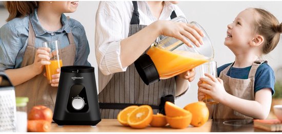 Blender Puissant 1200 W avec Gobelet To-Go – 3 Bases, Noir | Safecourt Kitchen