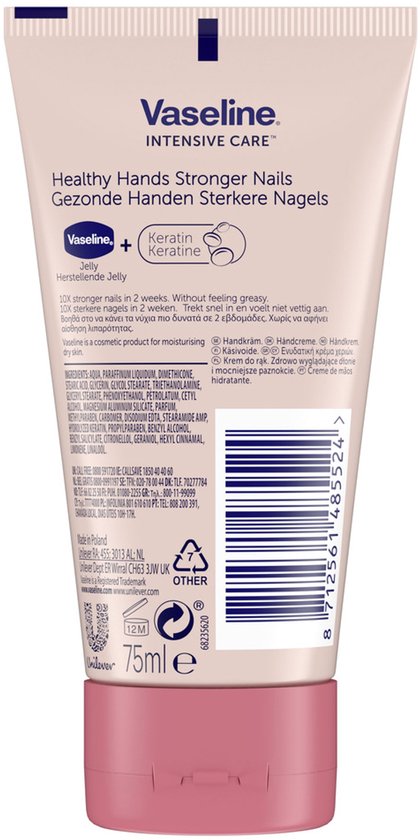 Vaseline - Crème pour les mains - Des mains saines, des ongles plus résistants - 75 ml