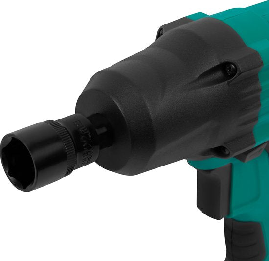 VONROC Clé à chocs 450W - 350Nm - prise 1/2" - 4 douilles à écrou incluses - câble 3m - Soft Grip - convient pour le changement de pneus