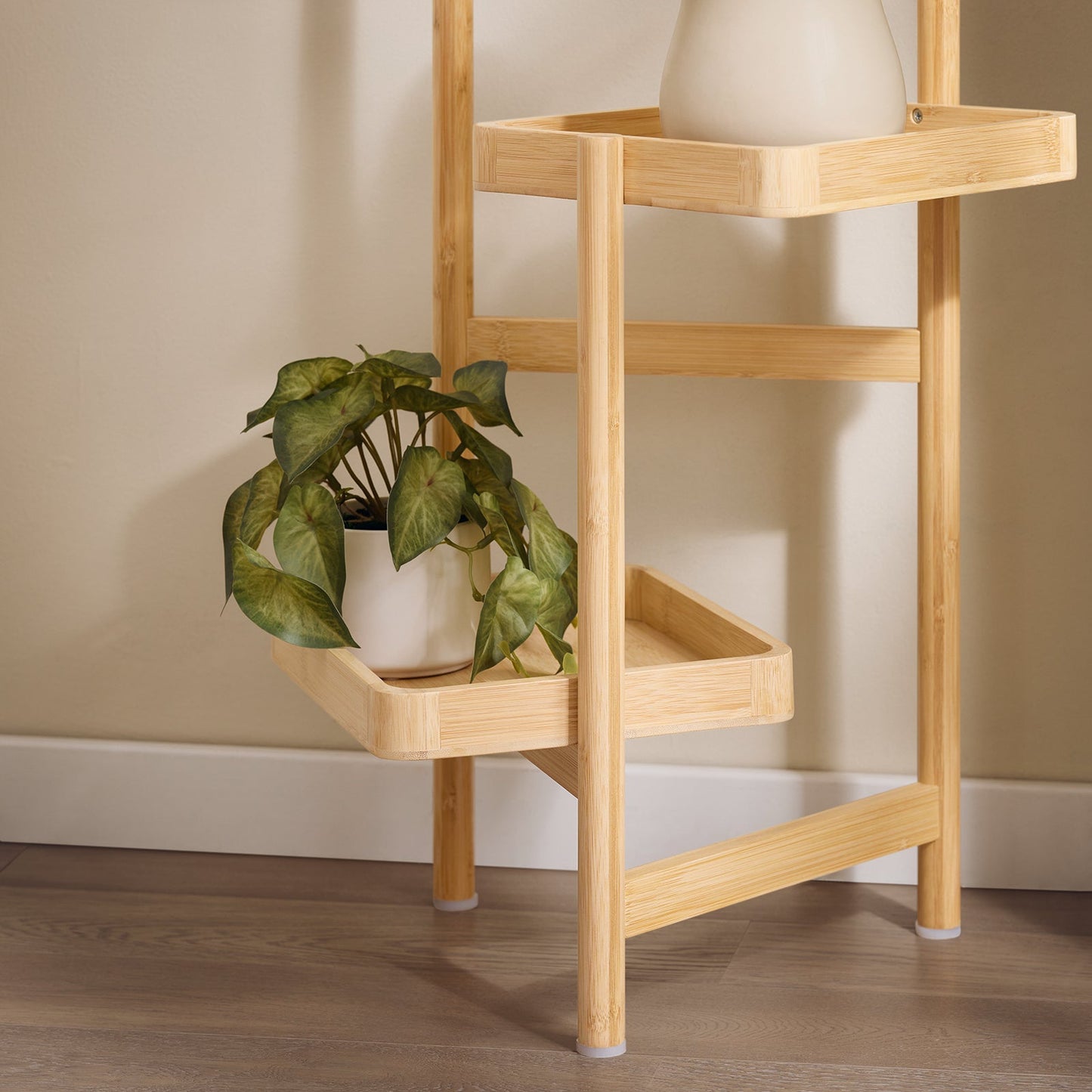 SoBuy STR12-N Support à plantes en bois à 3 étages - bambou naturel, 31 x 78 x 27 cm, pour 3 pots