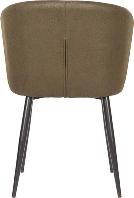 Chaise de salle à manger LABEL51 Wave - Verte - Tissu - Métal noir - Chaise - Chaise de salle à manger standard