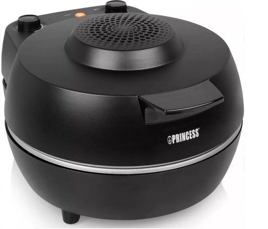 Four à pizza Princess 115005 - Appareil à pizza et four - Thermostat et minuterie réglables - 1 200 W - Pierre à pizza en céramique - 410 degrés - diamètre 30 cm - Noir
