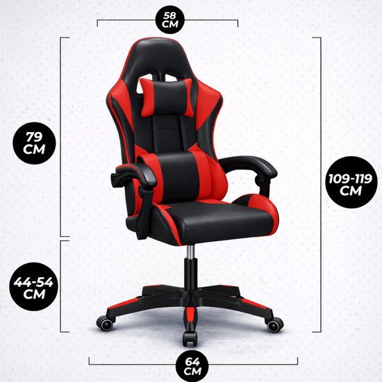 Bayt Gaming chair - Chaise gaming - Chaise gamer confort - Noir et rouge