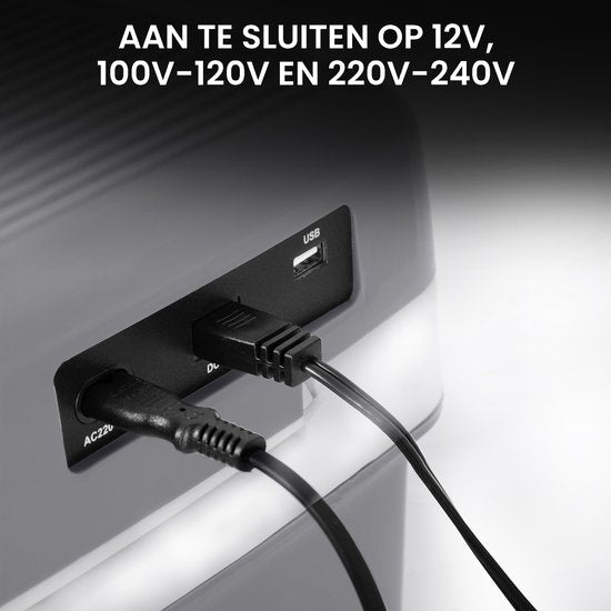 Outbee Coolbox - Coolbox électrique 12v 230 volt - Coolbox voiture - 21L - Convient aux bouteilles de 1,5 litre - Gris