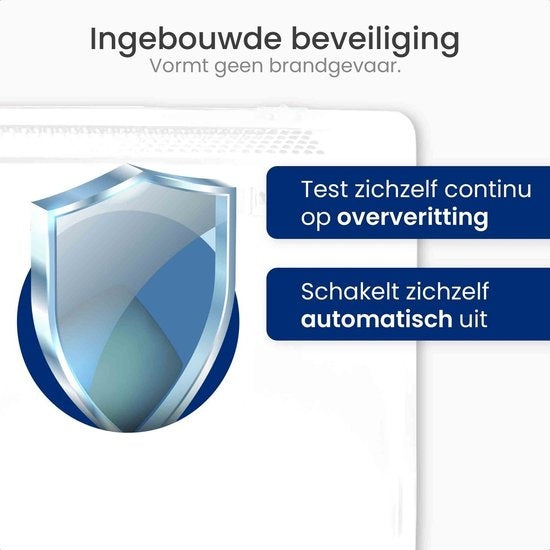 Chauffage électrique Gologi - Convecteur avec thermostat - Fonctionne par App et commandes tactiles - Jusqu'à 25m2 - 2000W Heater - Blanc