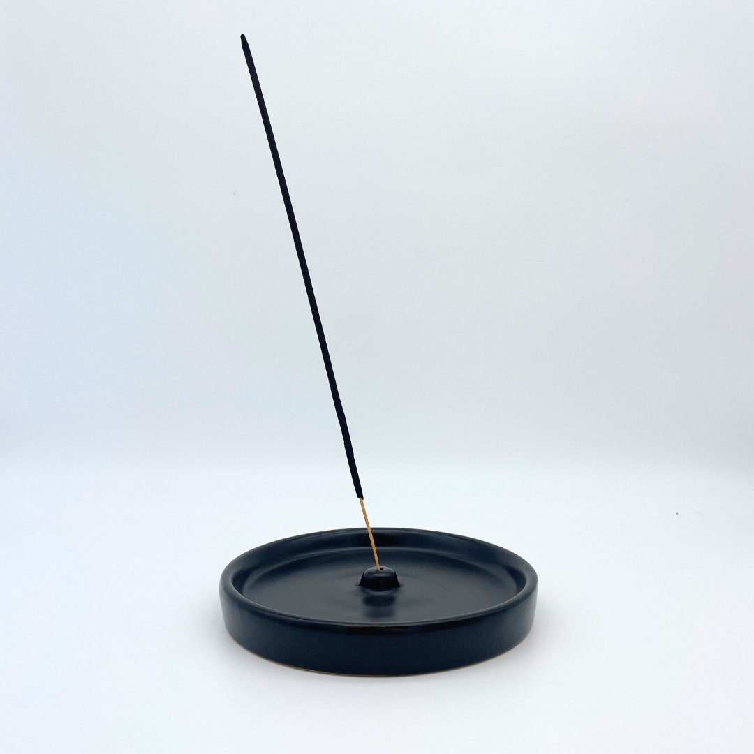 Porte-encens « A Sunny Day » en céramique - Noir - Rond - Ø 13 cm