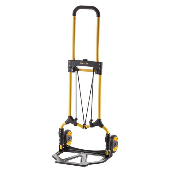 Stanley Foldable Hand Trolley SXWTD-FT580 - Max. 70KG - 41 x 40 x 102 CM - Aluminium - Cordon élastique inclus - Noir/Jaune