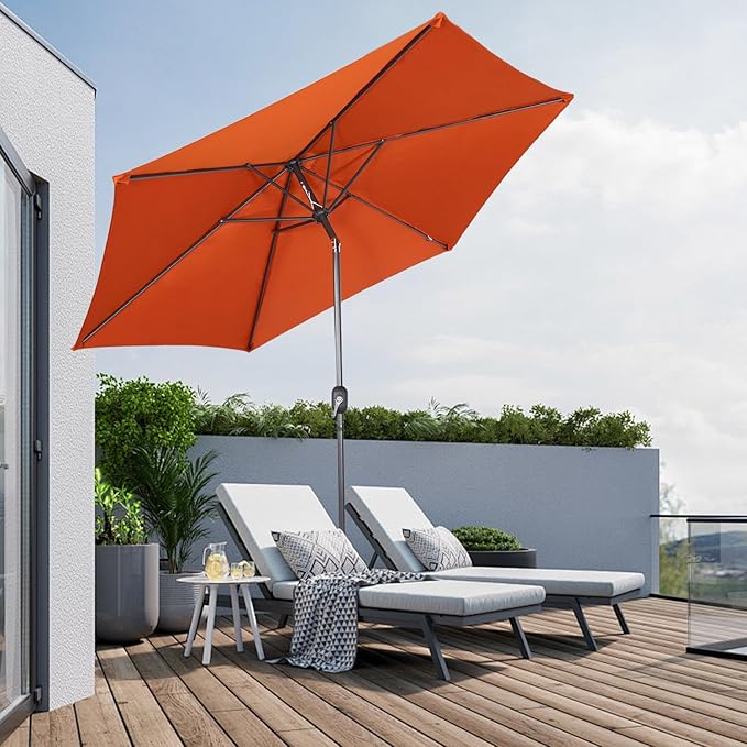 Angel Living Parasol - 300 cm - Parasol de terrasse - Taupe - Aluminium - Polyester - UV50+