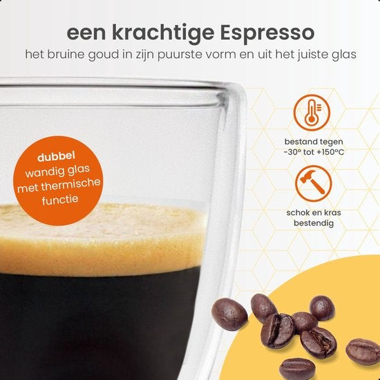Verres à café Goliving à double paroi - tasses à café - Tasses - Verres - Verres à thé - Latte macchiato - Cappuccino - Lot de 6