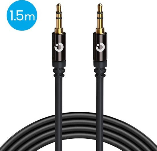 Auronic AUX Cable - Câble audio 1.5M - 3.5 mm - Mâle à Mâle - Noir