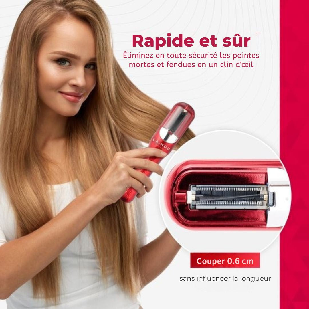 Tondeuse pour pointes fourchues - La Nou® - Incl. accessoires - Rouge