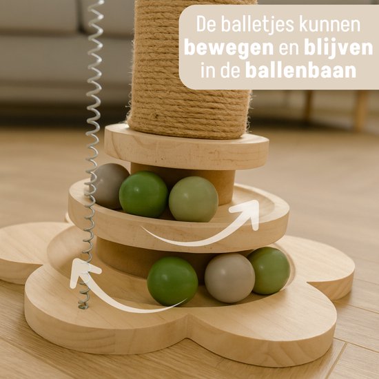 By Cee Cee Scratching Post - griffoir pour chat - griffoir pour chat - jouet en bois pour chat - idéal pour plusieurs chats - 25x25x50cm - Kira