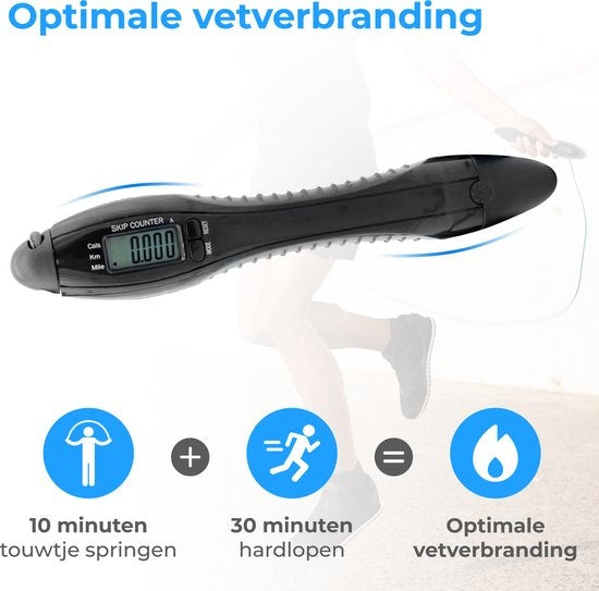 Nuvance - Corde à sauter sportive professionnelle avec compteur - réglable - adultes et enfants - Corde à sauter - Speedrope