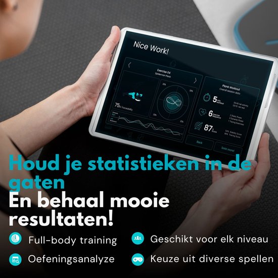 GoBalance Sport - Balance Board - Planche d'équilibre électrique - Appareil d'entraînement à l'équilibre - Coussin d'équilibre avec jeux inclus - Coussin d'équilibre - Application incluse