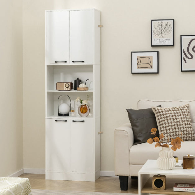 Meuble de cuisine Coast - MDF & bois - 56 x 30 x 190 cm - Blanc