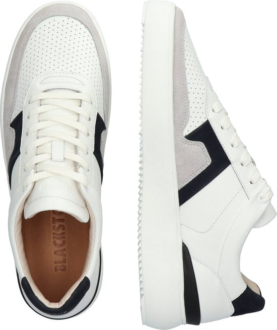Blackstone MARBLE COLTON - DG513 Blanc Bleu foncé - Baskets basses - Homme - Blanc - Pointure : 43