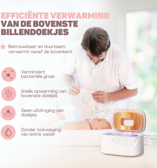 Vulpes Goods® BabyCare - Chauffe-serviettes PRO - Chauffe-serviettes humides - Boîte à serviettes - 3 niveaux de chaleur et chauffage rapide - Fonction veilleuse - Sécurité enfants - Blanc