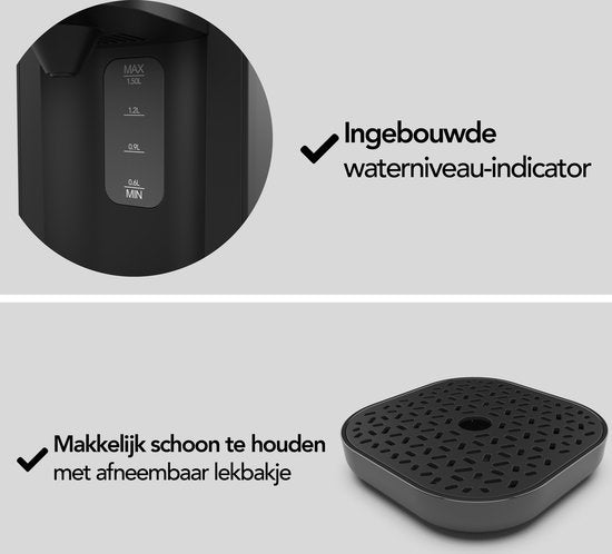 Aviro Distributeur d'eau chaude - Robinet d'eau chaude - 100°C - Bouilloire instantanée de luxe - 2200W - 1.5L Noir