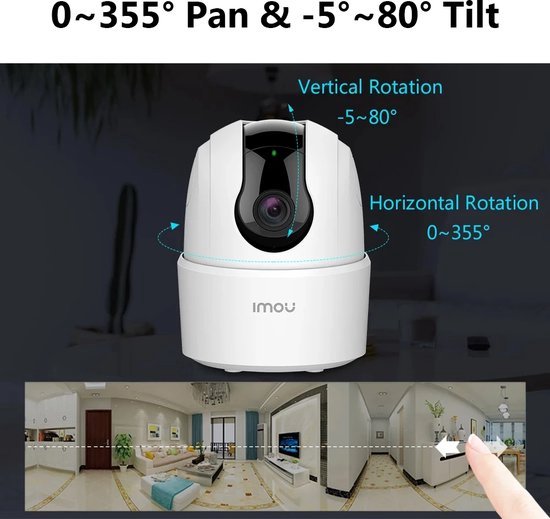 Imou Ranger 2C - Caméra de sécurité intelligente 1080p avec détection de personnes, vision nocturne et connexion Wi-Fi sans fil pour la sécurité domestique