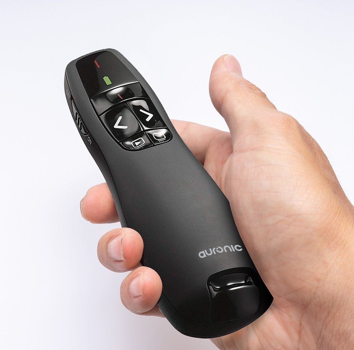 Auronic Presenter - Sans fil - Pointeur laser - Clicker de présentation - 20 mètres - avec étui - noir