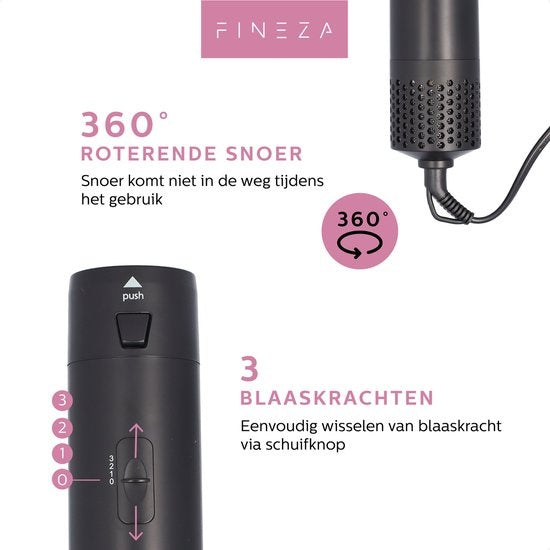 Brosse à air chaud - Fineza - Brushing/Boucleur - Airwrap - Noir