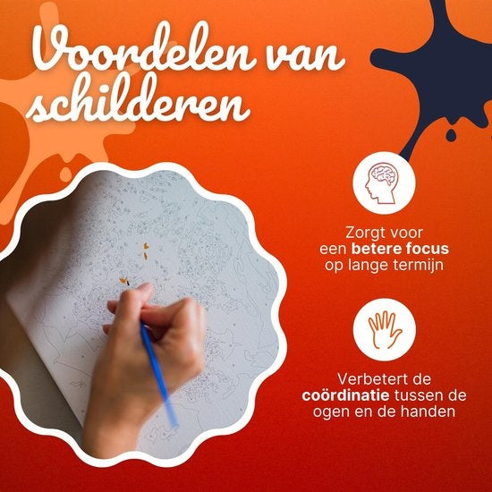 Rubye® Painting By Number Adults - Elephant Family - Pinceaux inclus - Canvas Painting canvas - Colour by Number - 40x50cm