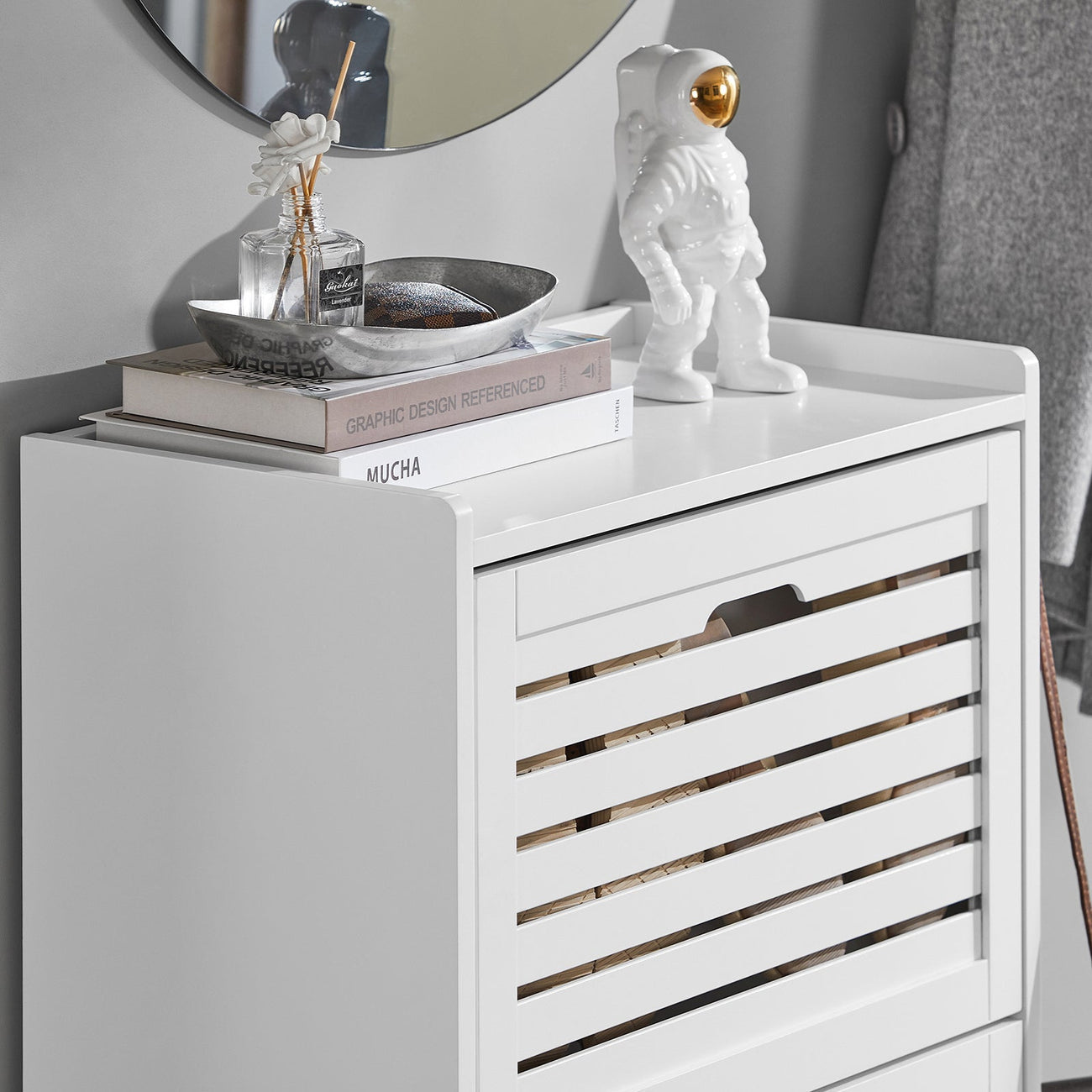 SoBuy FSR119-W Meuble à chaussures avec 3 tiroirs - 55 x 30 x 112 cm - Blanc