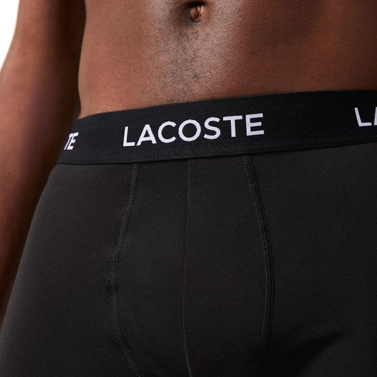 Caleçon Lacoste Hommes Microfibre Noir 3-Pack - Taille L