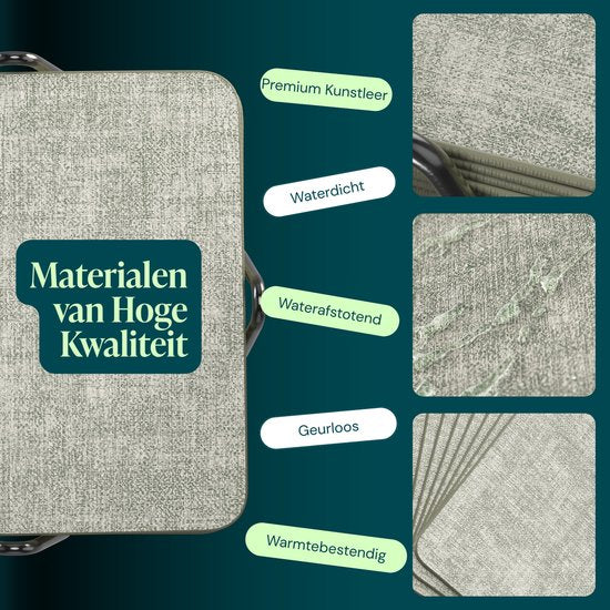 Sous-verres en simili cuir Castagnola – Sous-verres pour verres – Sous-verres design avec support – Lot de sous-verres en cuir avec support métallique – Cuir – Lot de 10 – Vert mélangé – 10 x 10 cm