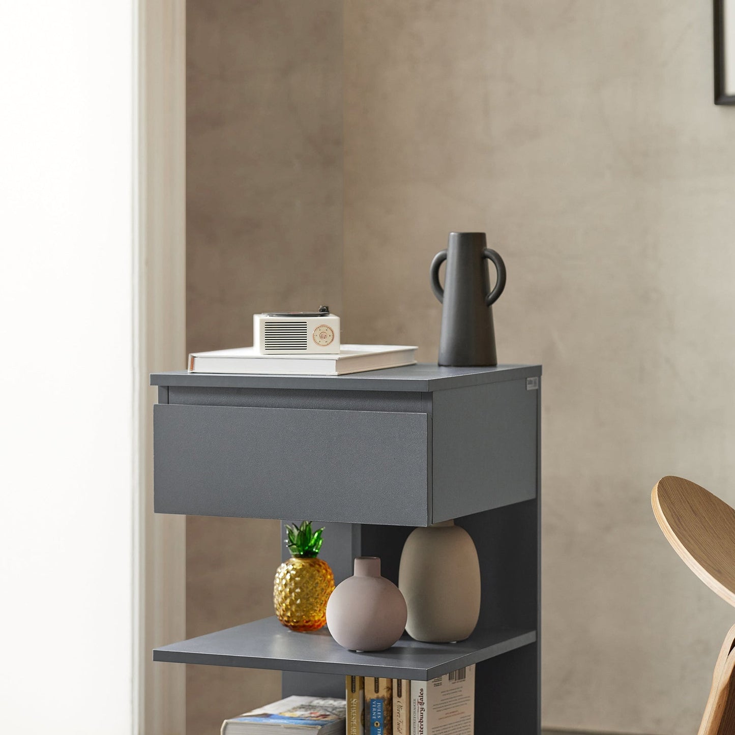 SoBuy Sideboard - Table basse avec 1 tiroir coulissant - Max. 45KG - 39 x 65 x 39 cm - Gris