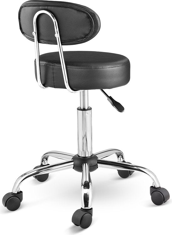 Tabouret pivotant Casaria avec dossier - Hauteur d'assise réglable 46 - 60 cm
