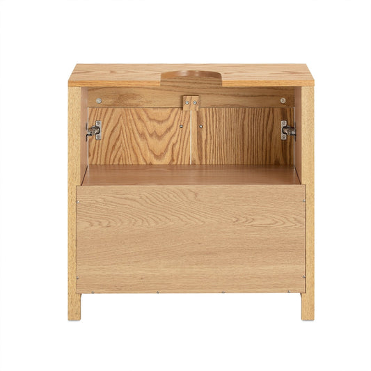SoBuy Meuble bas pour évier - 2 étagères et 2 portes - Max. 25KG - 60 x 35 x 60 cm - Couleur bois