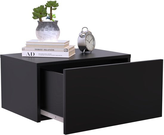 VDD - Table de chevet - Table de chevet industrielle - Table de chevet moderne - Table de chevet noire - Table de chevet pivotante - noire - 50 x 36 x 25 cm