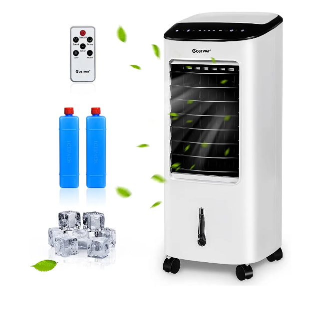 Coast Air Cooler - Humidificateur - 4-en-1 - Avec éléments de refroidissement et télécommande - 65W - Blanc