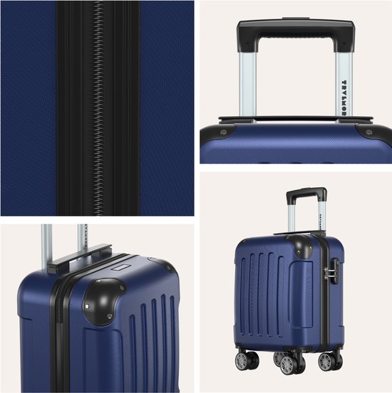 Valise cabine TRVLMORE - 40 x 30 x 20 cm - À placer sous le siège - 24 L - Serrure à combinaison - 4 roulettes - Bleu foncé