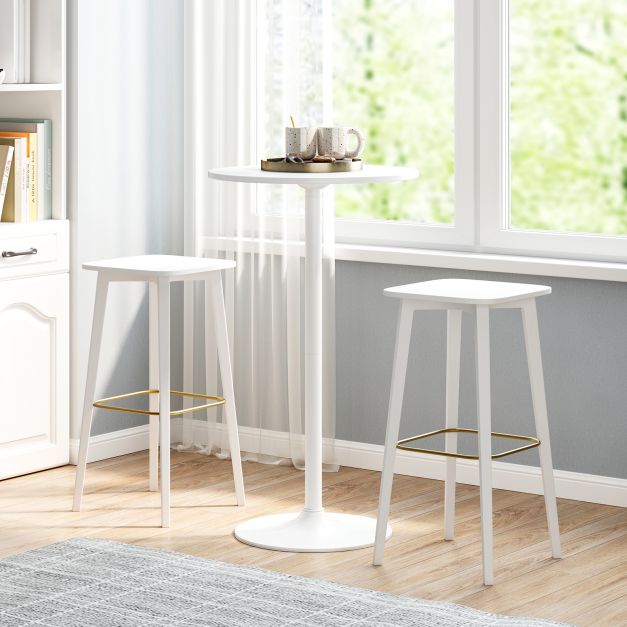 Coast Bistro Table 2-en-1 - Table de bar et table basse ajustable Ø60 cm - Blanc