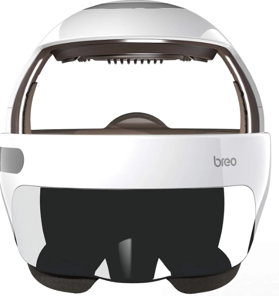 Appareil de massage électrique pour la tête Breo iDream5s - Blanc - Massage des yeux et de la nuque avec fonction chauffante
