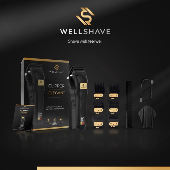 Tondeuse Wellshave Homme Elegant - Tondeuse pour tête et barbe - Tondeuse Homme Cheveux de tête - Tondeuse Homme - Tondeuse à cheveux - Tondeuse