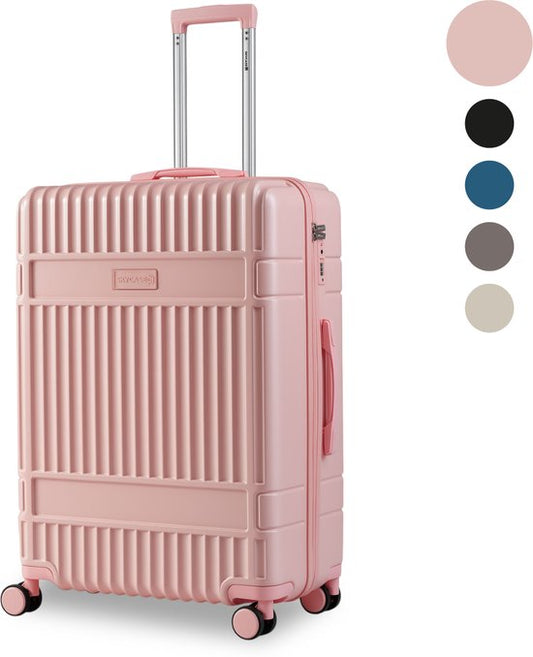 SKYCASES Classic Heritage - Grande valise de voyage - TSA Lock - 76x52x30 cm - 100L - XL Rolling Suitcase - 360° noiseless wheels - Lightweight - Trolley - Pink